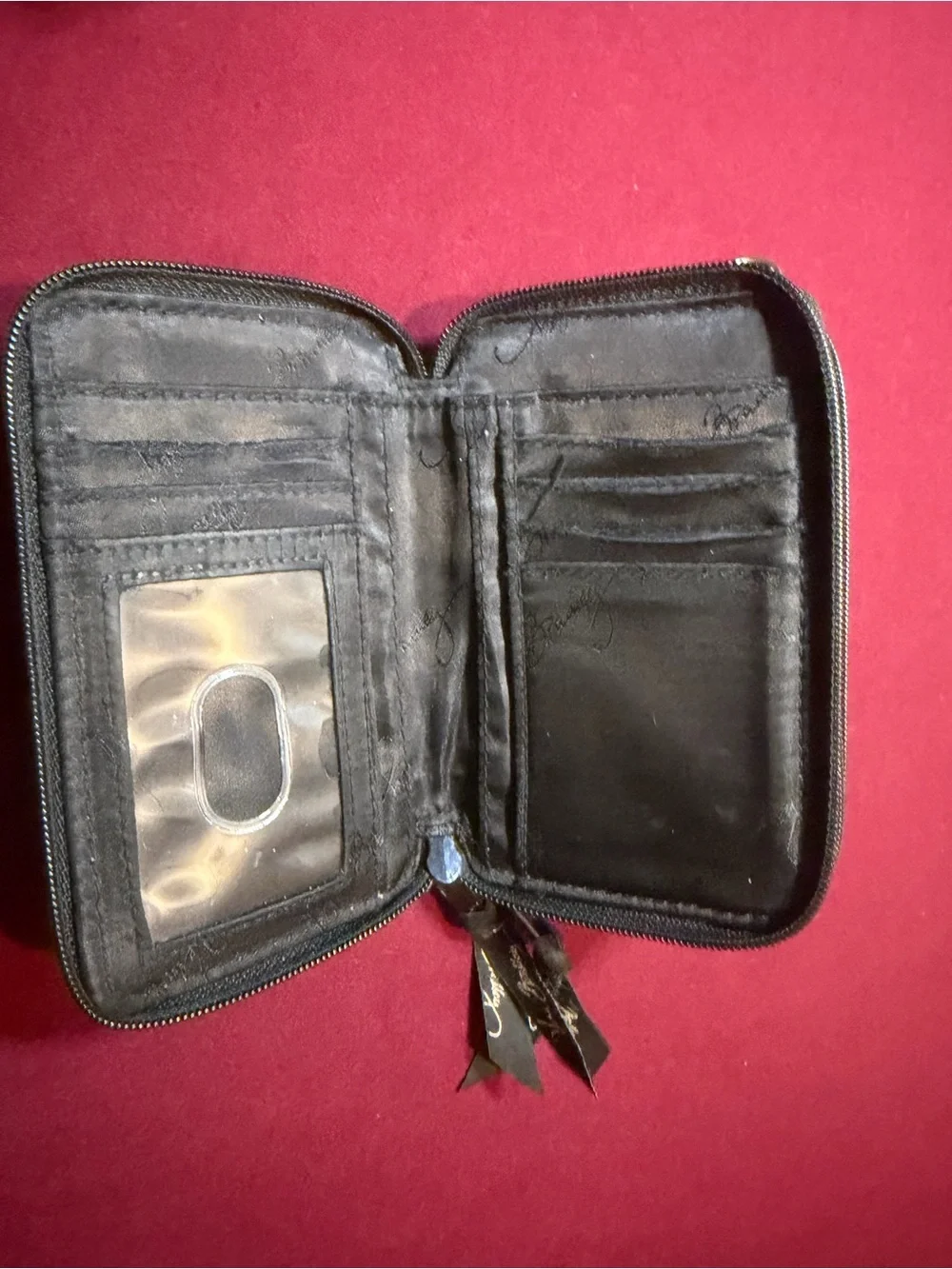 Nicole Miller Floral Quilted Zip Wallet - Black Multi